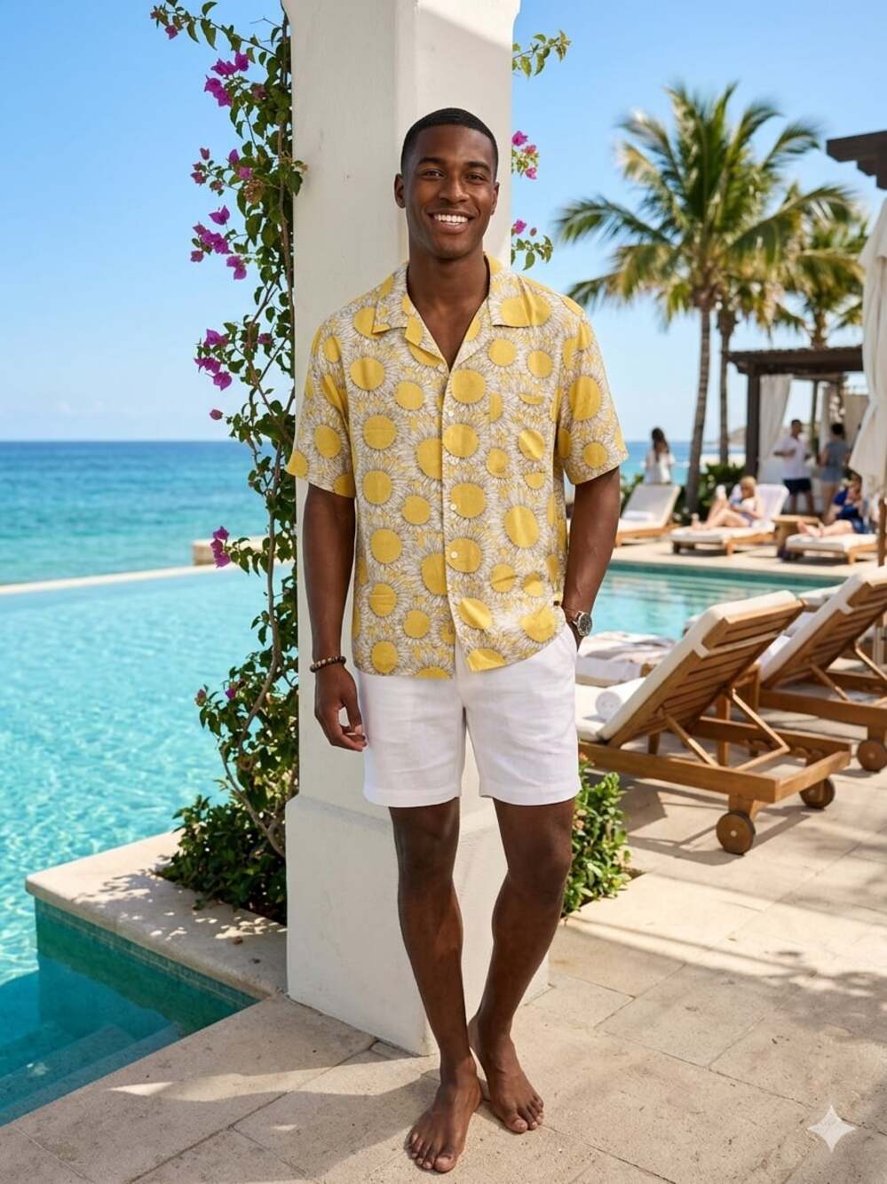 NWT Onia Viscose Vacation Shirt Liberty Sunshine Yellow XL $245 Retail